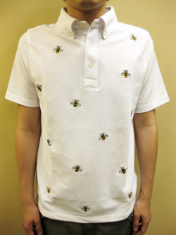 【送料無料】OVER THE STRiPES BEE EMB B/D POLO SHIRT