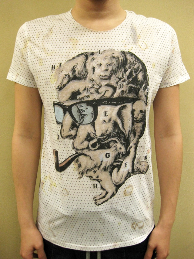 【送料無料】max six  ダメージ＆総プリント　“safari man”　半袖Ｔシャツ