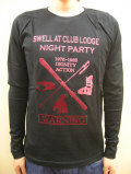 MON TSUKI “クラブロッジナイトパーティー”フロッキープリント長袖Tシャツ(Blood & Thunder 別注)