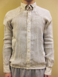 Vis Burrough   LINEN トップ糸 平織り B.D シャツ