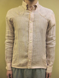 Vis Burrough   LINEN トップ糸 平織り B.D シャツ