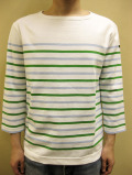 Le minor Multi Panel Border 3/4 Sleeve Tee/ルミノア　マルチパネルボーダー７分袖Ｔシャツ