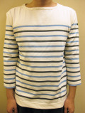 Le minor Multi Panel Border 3/4 Sleeve Tee/ルミノア　マルチパネルボーダー７分袖Ｔシャツ