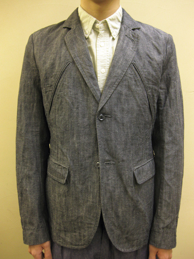 wings+horns コットン/リネンデニム　２ボタンブレザー