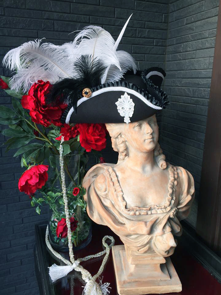 Bloody Roseオリジナル★トリコーン帽子★羽付き帽子　仮面舞踏会 フェルゼン