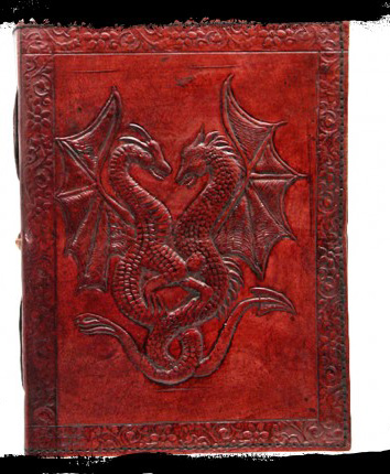 ドラゴンレザーノート☆Double Dragon Leather Embossed Journal 12.5 x 18cm