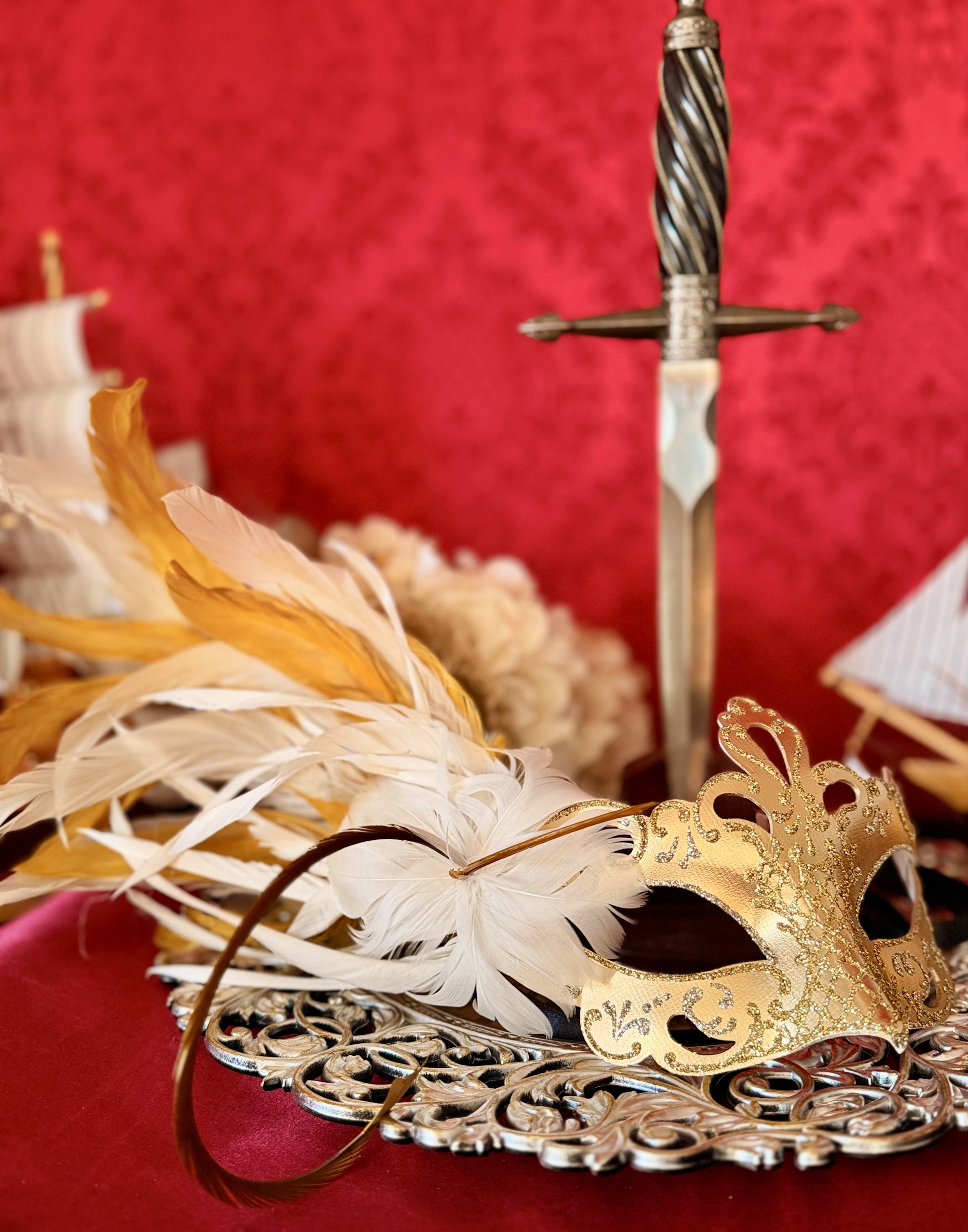 ヴェネチアンマスク ・仮面　ゴールド・ヴァニティ・プレイン