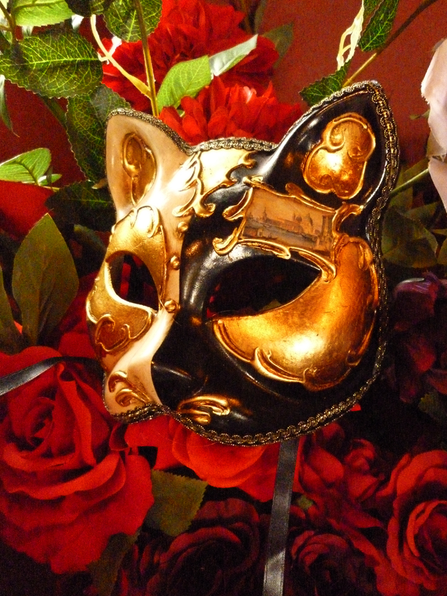 べネチアンマスク仮面　ゴシック　Key cat　gold leaf