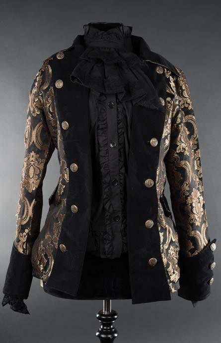 女性用　海賊ジャケット☆中世貴族漂うゴージャスなゴシックベルサイユジャケット・Blue Royal Female Pirate Jacket