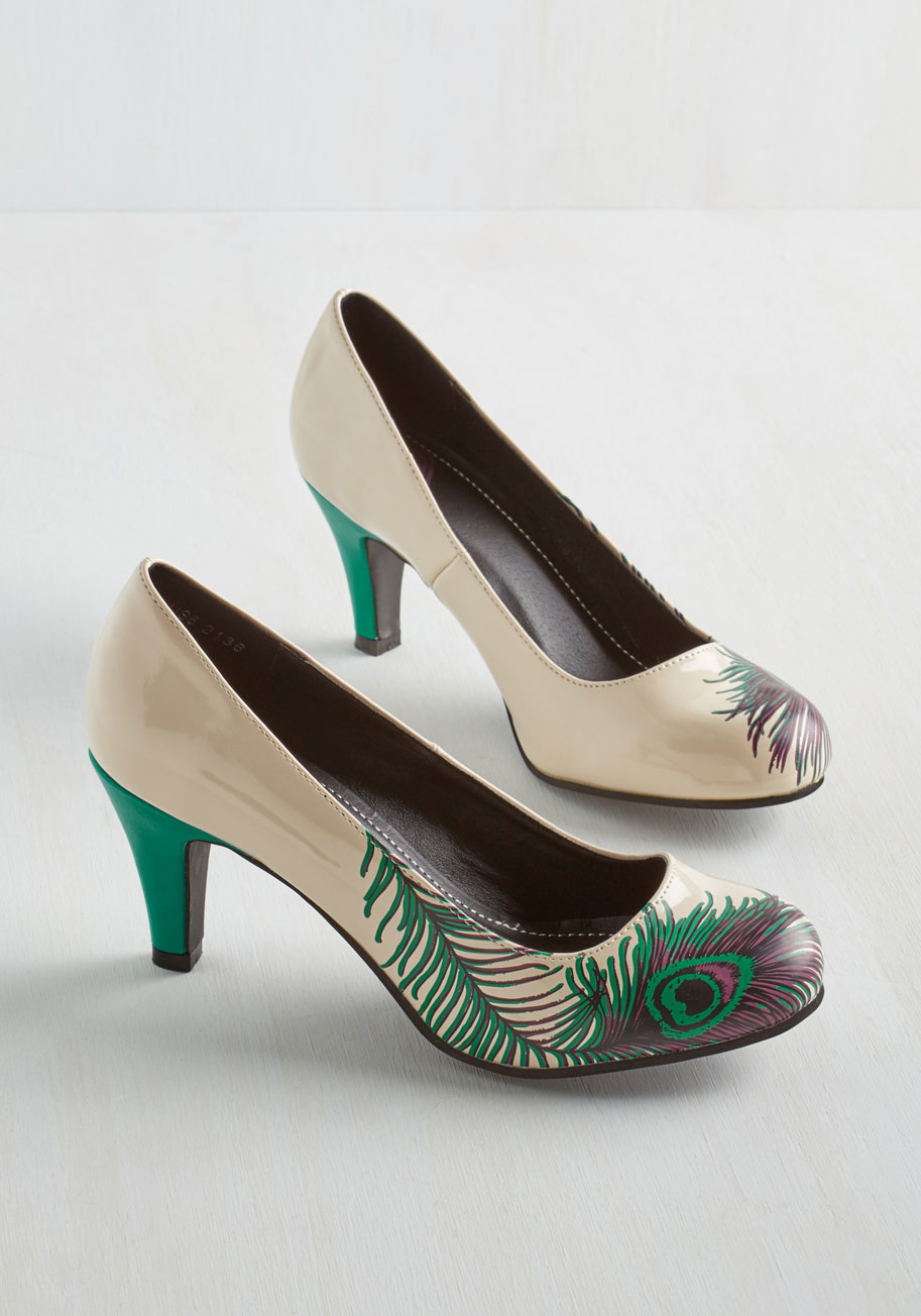 孔雀ハイヒール☆Peacock FeatherHeel  　サイズUS6
