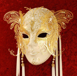 ご予約商品　ベネチアンマスク　Volto Papillon Bianco Oro