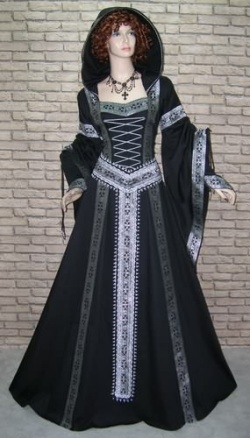 魔女ドレス 中世 ゴシック ブロケードローブ 黒 魔女ドレス 中世 ゴシック ブロケードローブ 黒