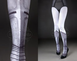 プリントタイツ☆甲冑タイツ☩戦士の女王Warrior Princess　Tights☆white full