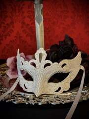 ヴェネチアンマスク ・仮面・White Burano Strass  Luxury