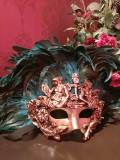 ヴェネチアンマスク ・仮面・Sheba with Tabby Feathers