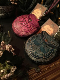 ファンタジーコインケース　Pentagram＆tree Leather Purse  11cm