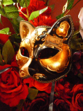 べネチアンマスク仮面　ゴシック　Key cat　gold leaf