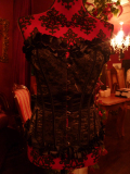 コルセット・ゴシック&ビクトリアン　Mesh fabric lace up back Corset Bustier