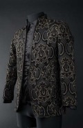 メンズ　ゴシック　ジャガード　ジャケット★☆Black Jacquard Nehru Jacket　男性用