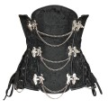 22インチ・アンダーバストコルセット　スチームパンク・ゴシック・ビクトリアン・ Black Side-laced