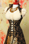 オープンバストコルセット　ゴシック・ビクトリアン　ゴブラン生地　Vixen ロング