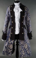 女性用　海賊ジャケット☆中世貴族漂うゴージャスなゴシックベルサイユジャケット・Blue Royal Female Pirate Coat