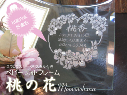 出産祝い・内祝いに最適！ベビーフォトフレーム・桃の花