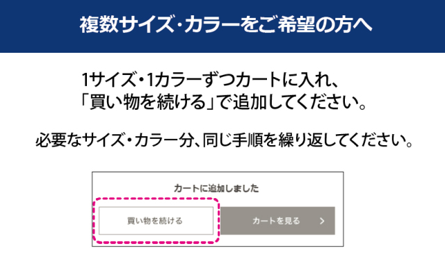 お買い物を続ける説明