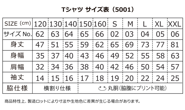 ５００１綿Tシャツ