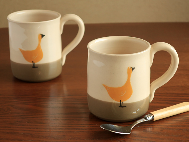 あひる マグカップ イギリス 紅茶 ハンドメイド 陶器 誕生日 母