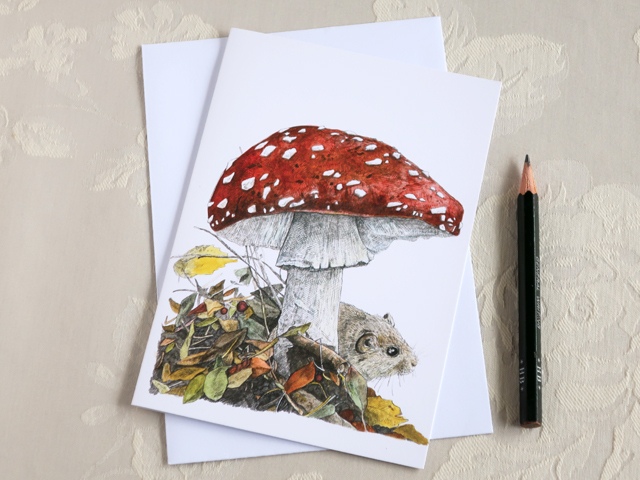 きのことねずみ グリーティングカード イギリス