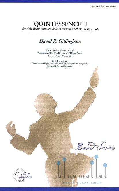 Gillingham , David R. - Quintessence II for Brass Quintet, Solo Percussion and Wind Ensemble (スコア・パート譜セット)