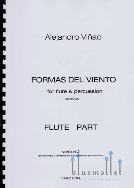 Vinao , Alejandro - Formas del Viento for Flute & Percussion Version 2 (パート譜のみ)