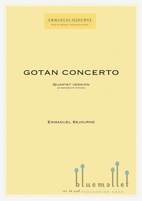 Sejourne , Emmanuel - Gotan Concerto (マリンバ4台のカルテット版 / スコア・パート譜セット)