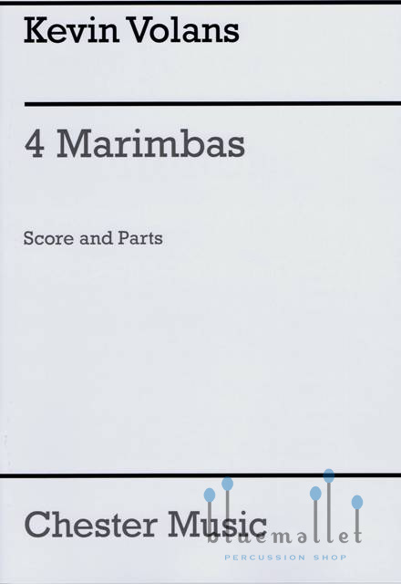 Volans , Kevin - 4 Marimbas (スコア・パート譜セット)