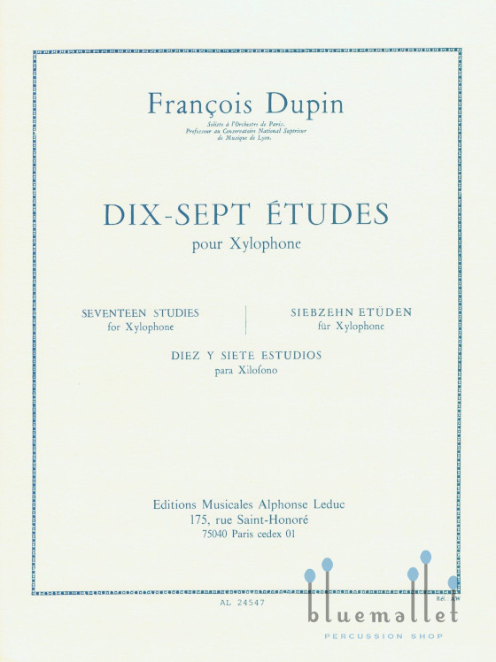 Dupin , Francois - Dix-Sept Etudes pour Xylopnone