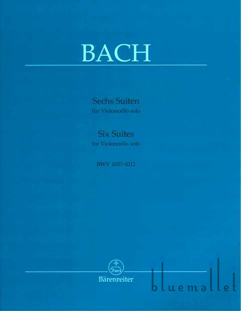 Bach , Johann Sebastian - Sechs Suiten fur Violoncello Solo (pub. Barenreiter / ed. August Wenzinger)