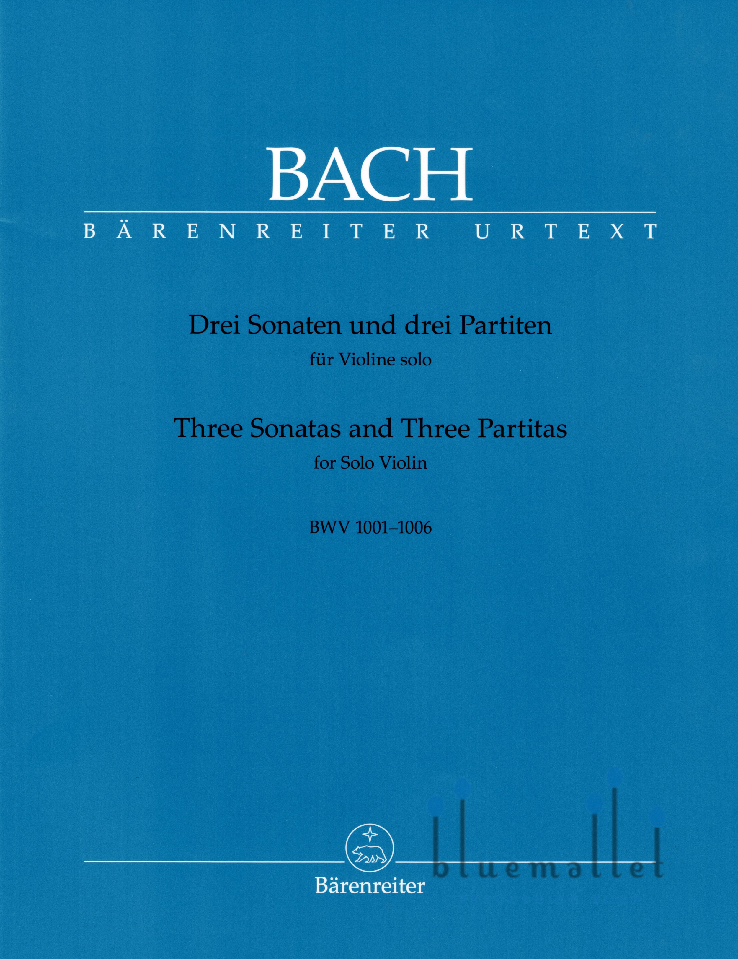 Bach , Johann Sebastian - Drei Sonaten und Drei Partiten fur Violine Solo (pub. Barenreiter / ed. Peter Wollny, New Bach Edition - Revised Urtext)