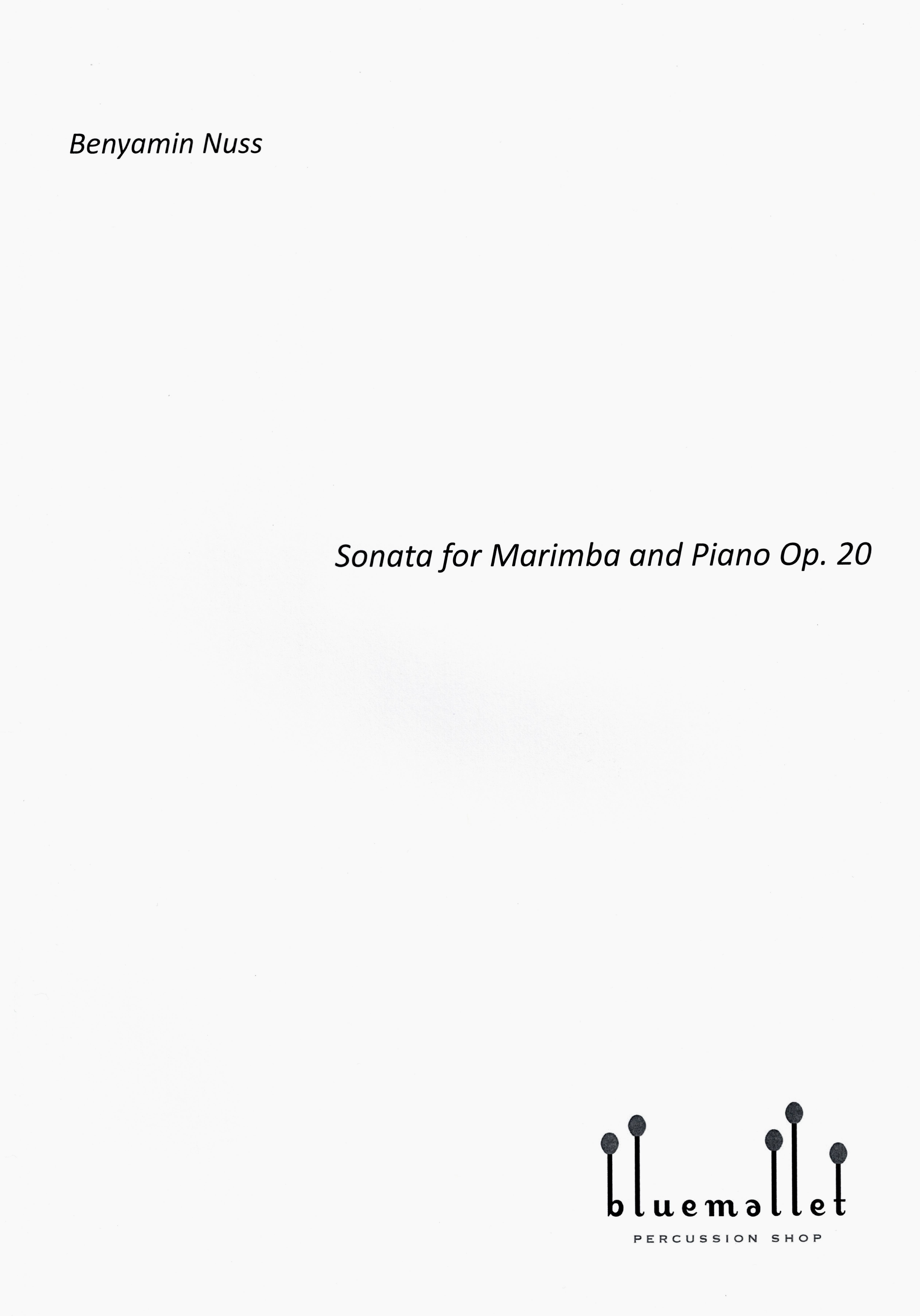 Nuss , Benyamin - Sonata for Marimba and Piano  Op.20 (スコア・パート譜セット)