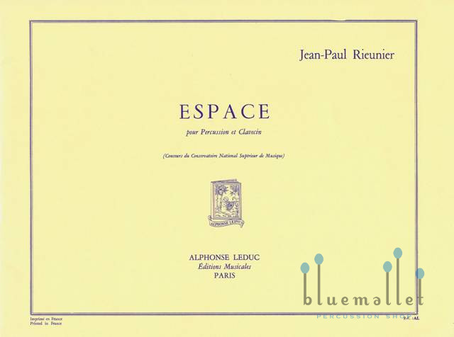 Rieunier , Jean-Paul - Espace (スコアのみ)