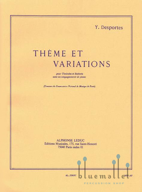 Desportes , Yvonne - Theme et Variations (スコア・パート譜セット)