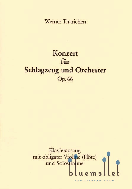 Tharichen , Werner - Konzert fur Schlagzeug und Orchester (ピアノ伴奏版 / スコア・パート譜セット)