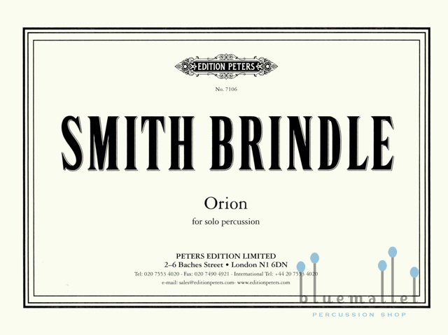 Smith-Brindle , Reginald - Orion M.42 for Solo Percussion