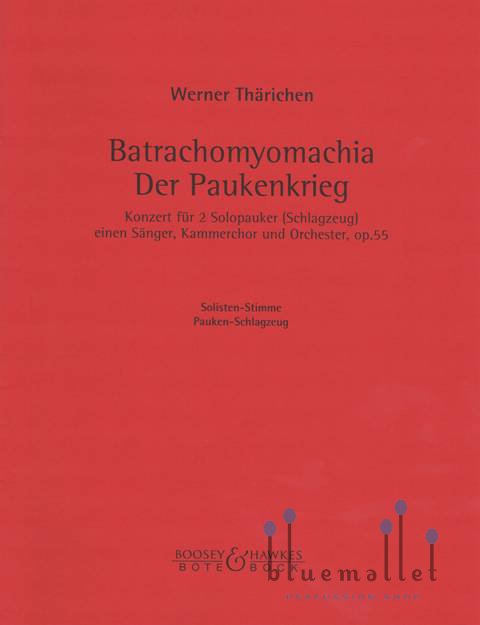 Tharichen , Werner - Batrachomyomachia Der Paukenkrieg Konzert fur 2 Solopauker (ダブル打楽器ソロパート譜のみ)