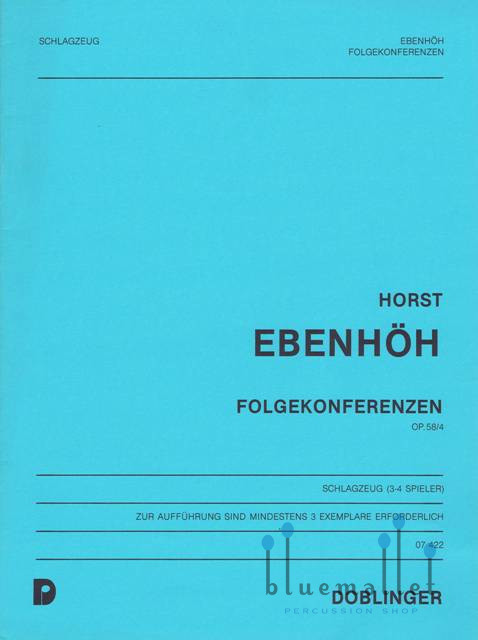 Ebenhoh , Horst - Folgekonferenzen op.58/4 (スコアのみ) (特価品)