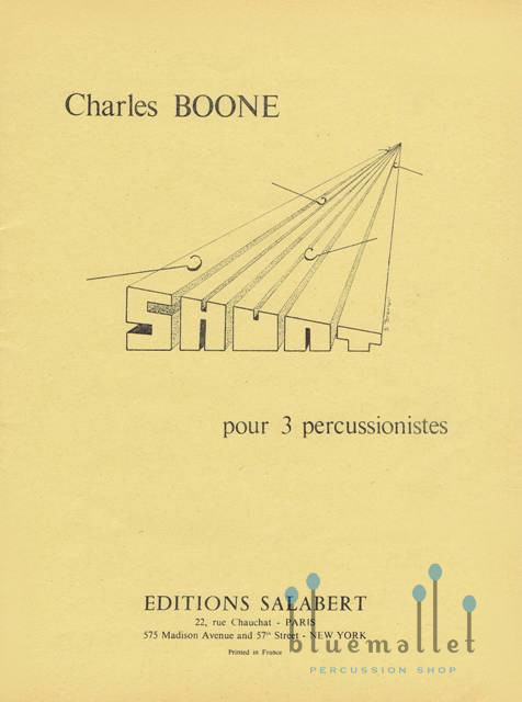 Boone , Charles - Shunt pour Three Percussionistes (スコアのみ) (特価品)