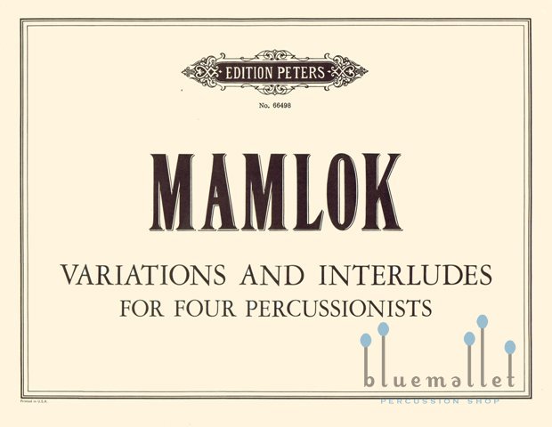 Mamlok , Ursula - Variations and Interludes for Four Percussionists (スコアのみ) (特価品)