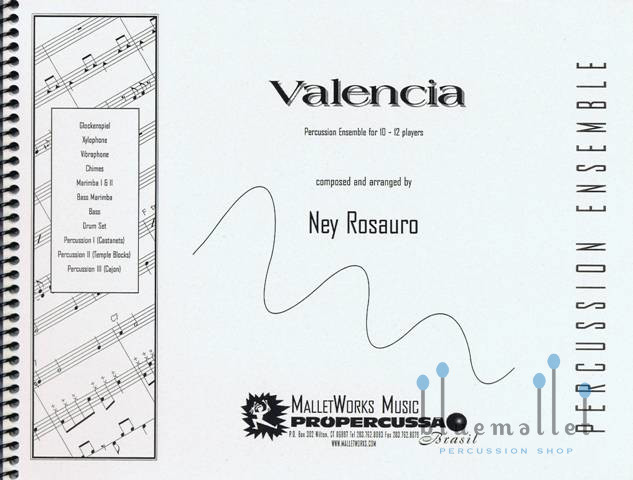Rosauro , Ney - Valencia for Percussion Ensemble (スコア・パート譜セット)