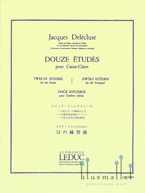 Delecluse , Jacques - Douze Etudes pour Caisse-Claire