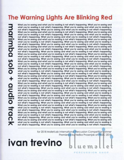 Trevino , Ivan - The Warning Lights Are Blinking Red for Marimba Solo and Audio Track